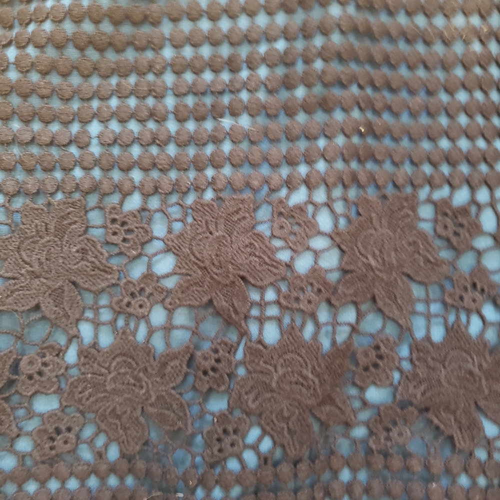 LOFT Ann Taylor Teal Black Lace Skirt Size 0 Romantic Goth - Picture 2 of 7